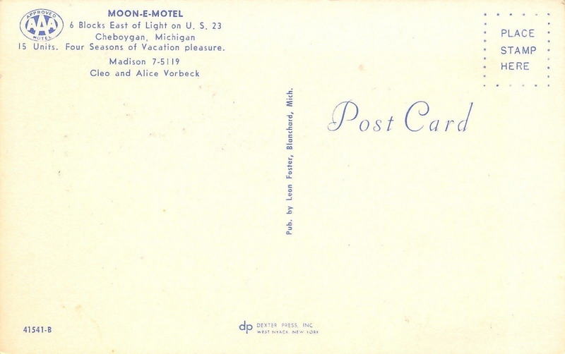 Pine River Motel (Moon-E-Motel) - Old Postcard (newer photo)